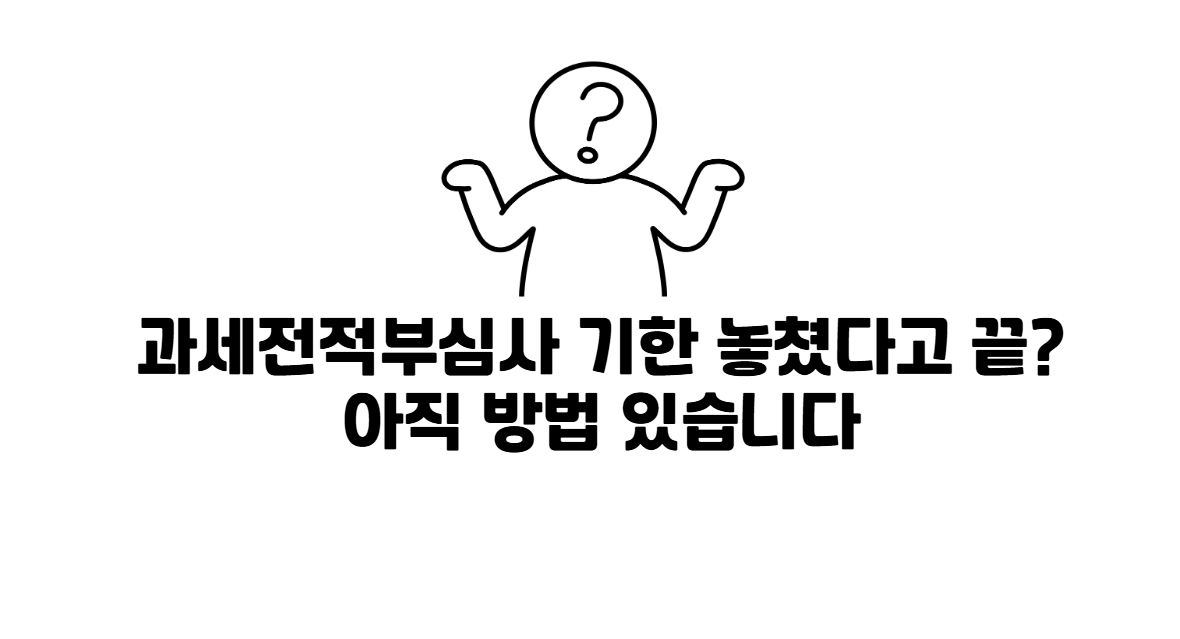 과세전적부심사 기한 놓쳤다고 끝? 아직 방법 있습니다