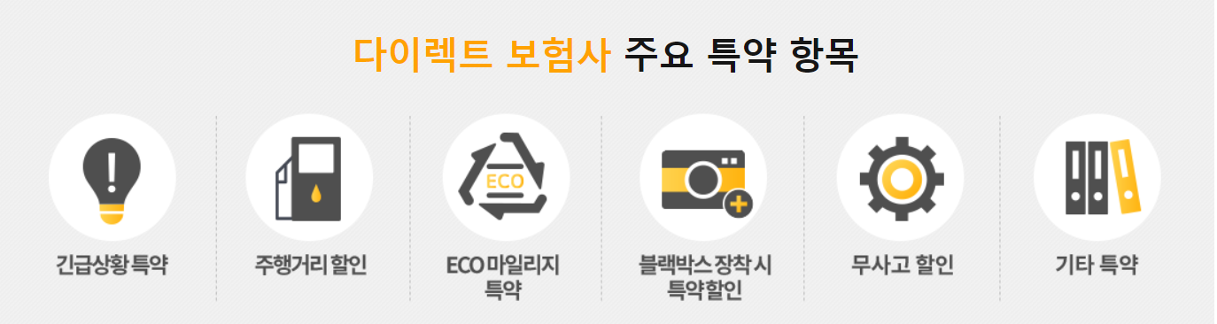 다이렉트 자동차 보험 주요 특약