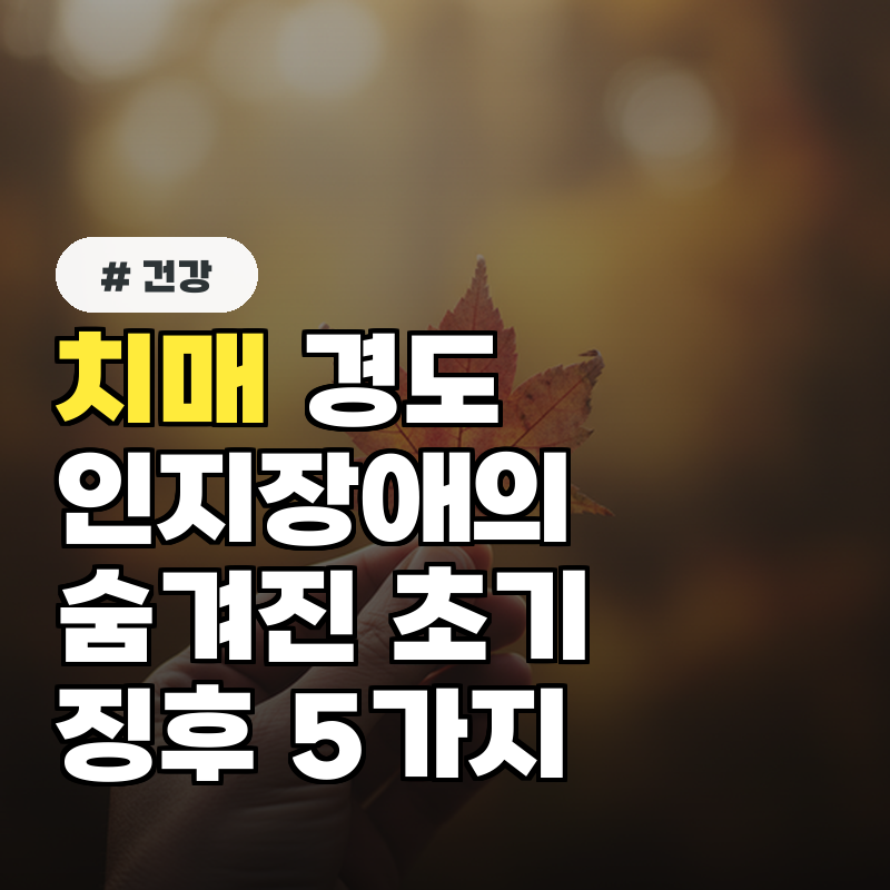 치매 경도인지장애의 숨겨진 초기 징후 5가지, 절대 놓치지 마세요!