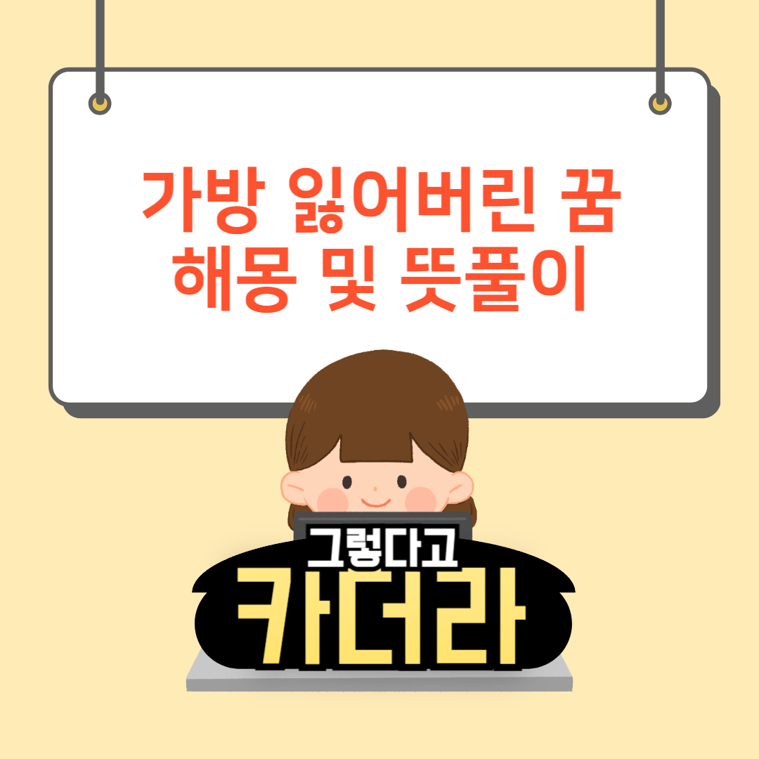 가방 잃어버리는 꿈해몽 및 뜻풀이