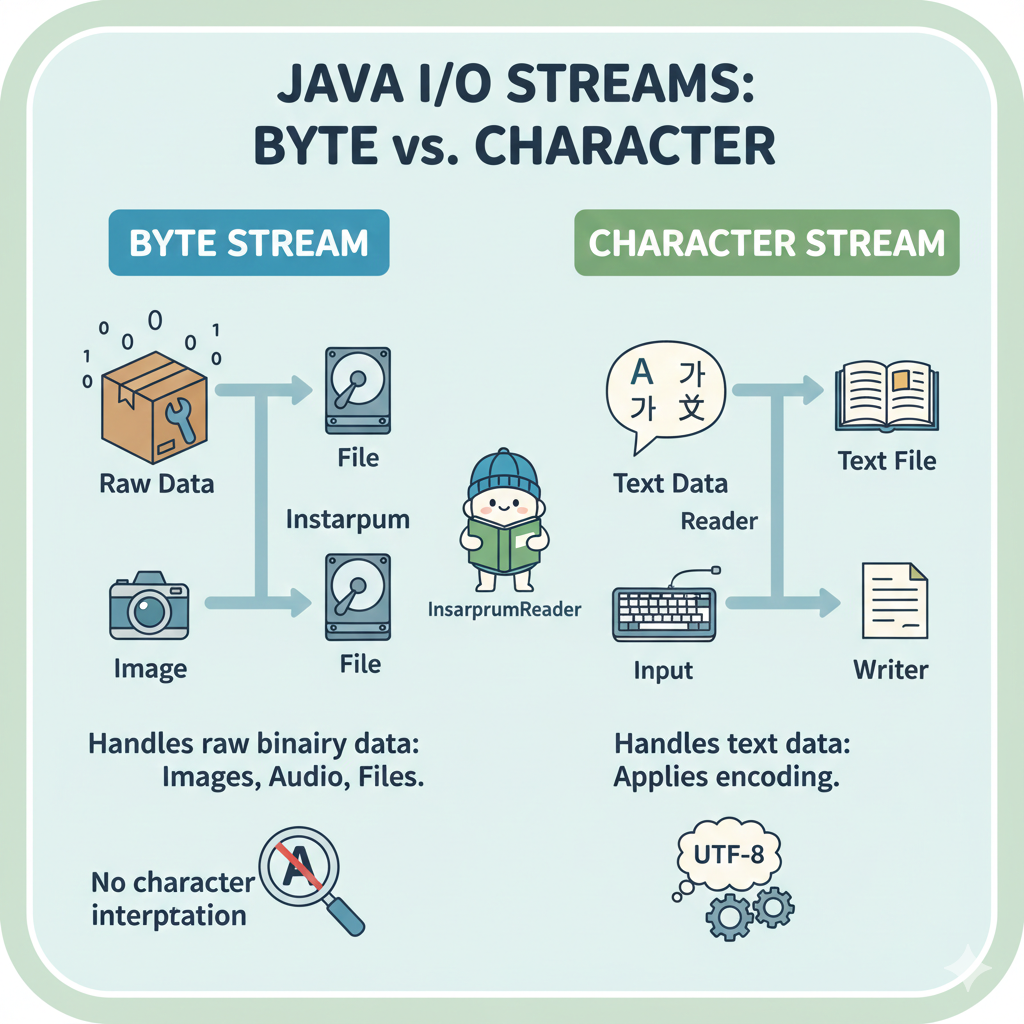 바이트 스트림 vs 문자 스트림