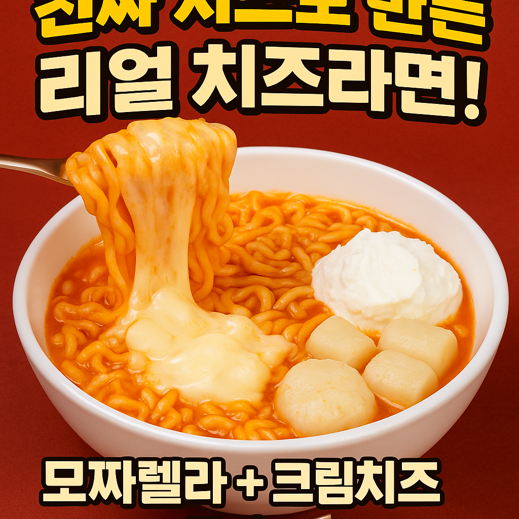 리얼 치즈로 만드는 고급 치즈라면