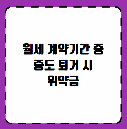 월세 계약기간 중 중도 퇴거 시 위약금