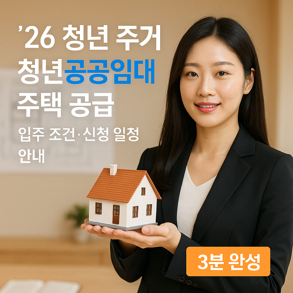 [&rsquo;26 청년 주거] 청년공공임대주택 공급 ｜ 입주 조건&middot;신청 일정 안내