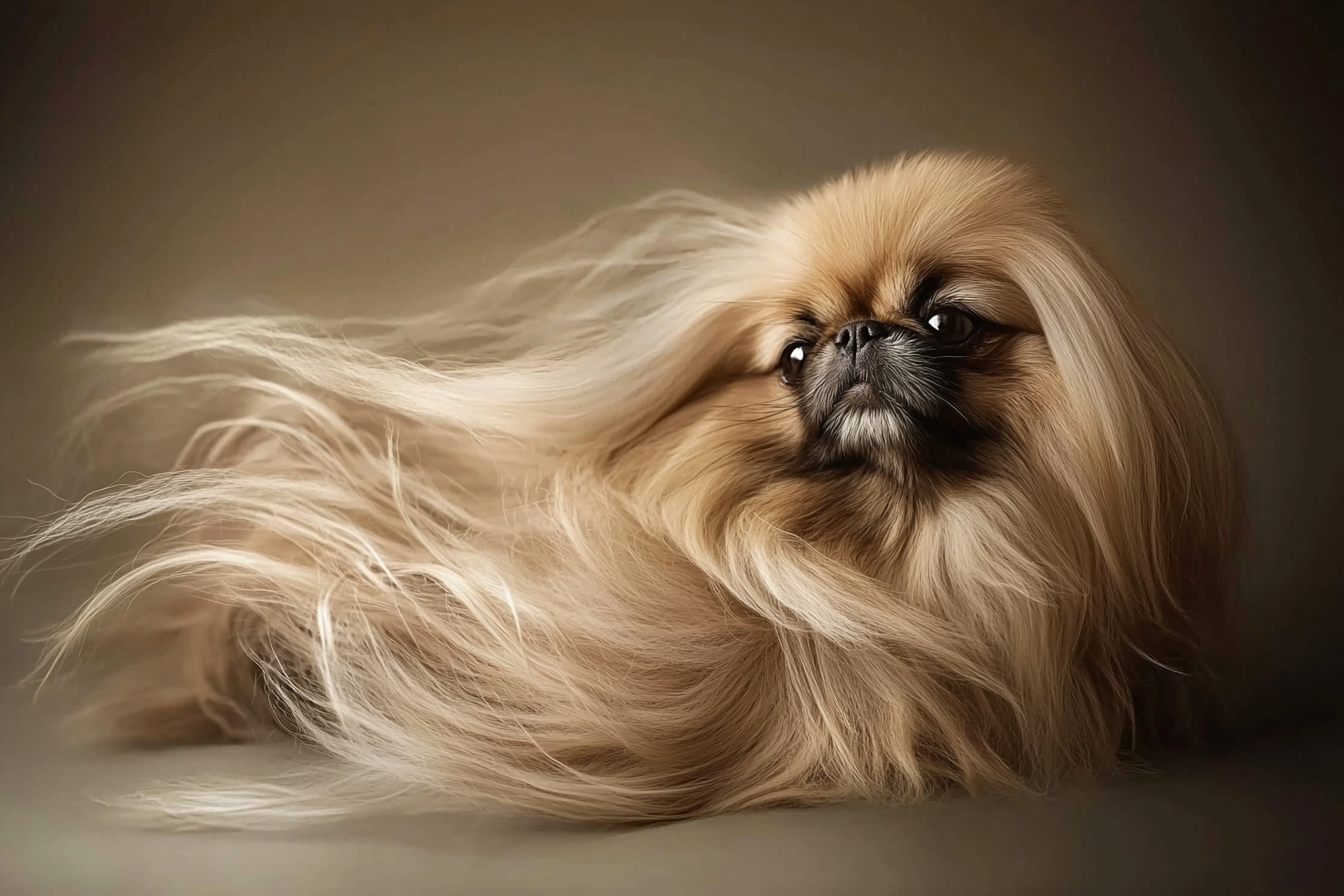 Pekingese fluffy long hair