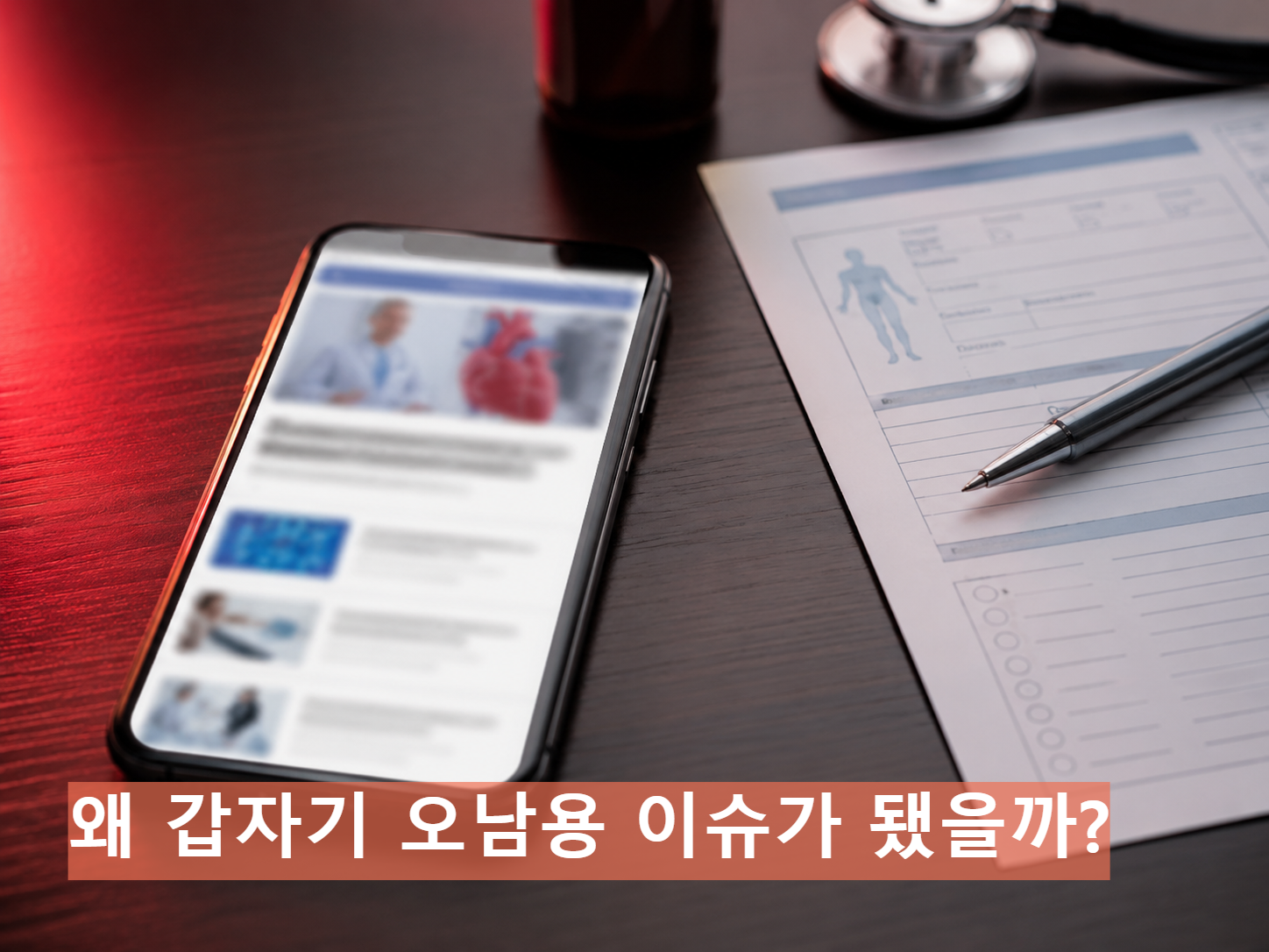 비만치료제 오남용 뉴스 이슈를 상징하는 스마트폰 이미지