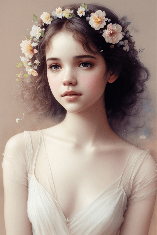 Playground AI로 생성한 그림(1) - 꽃 같은 소녀