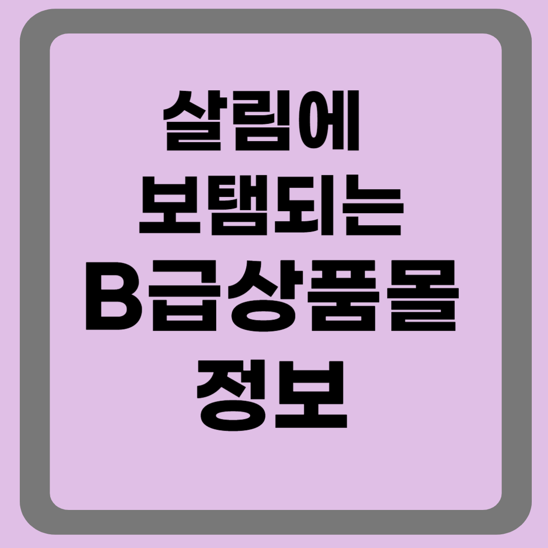 B급상품 & 리퍼샵 리스트