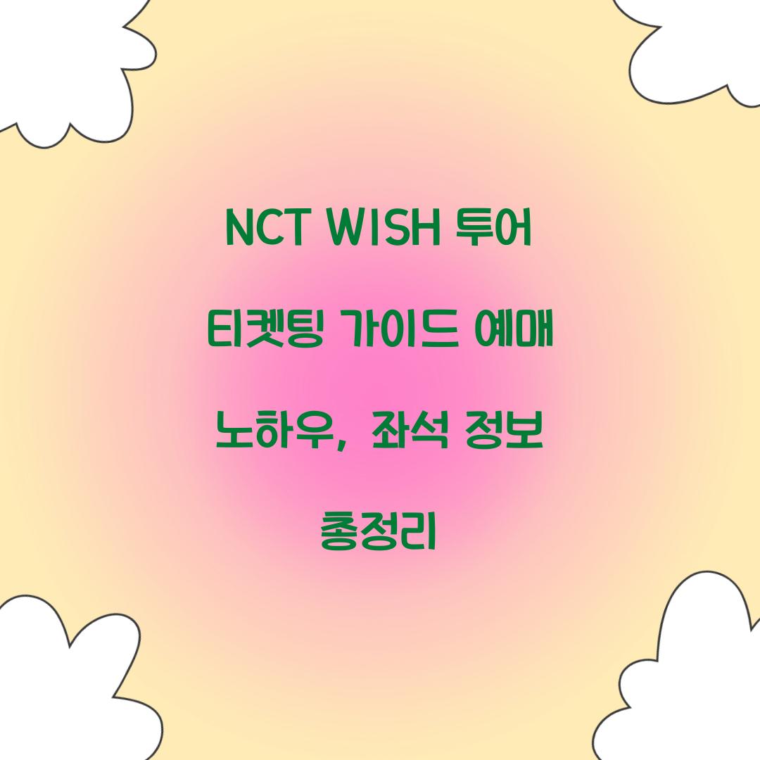 nct wish 투어 티켓팅