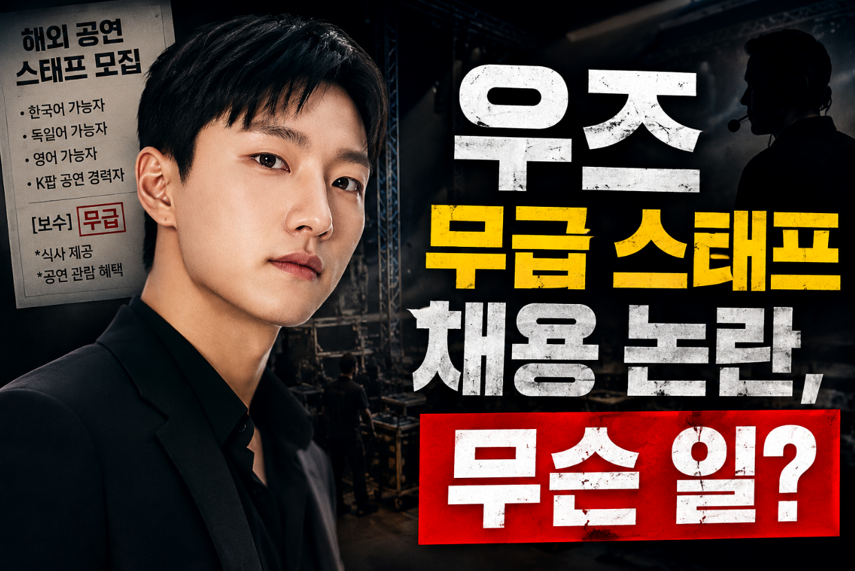 우즈 무급 구인 콘서트 스태프 채용 논란