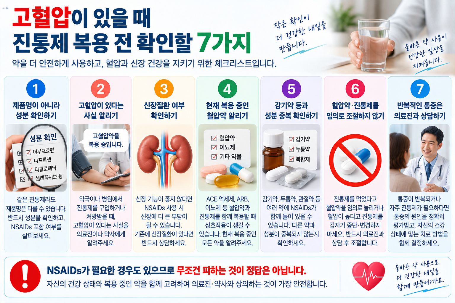 약 성분&middot;신장질환&middot;복용약&middot;중복 성분 등 진통제 복용 전 확인 항목