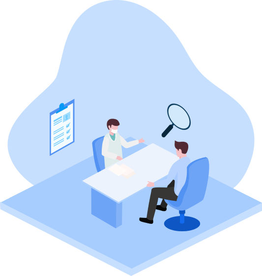 의사와 환자의 수술 전 상담 사진