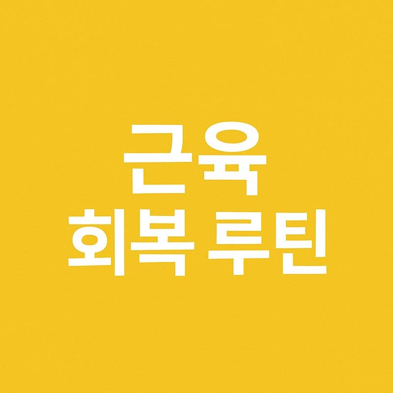 근육 회복 루틴