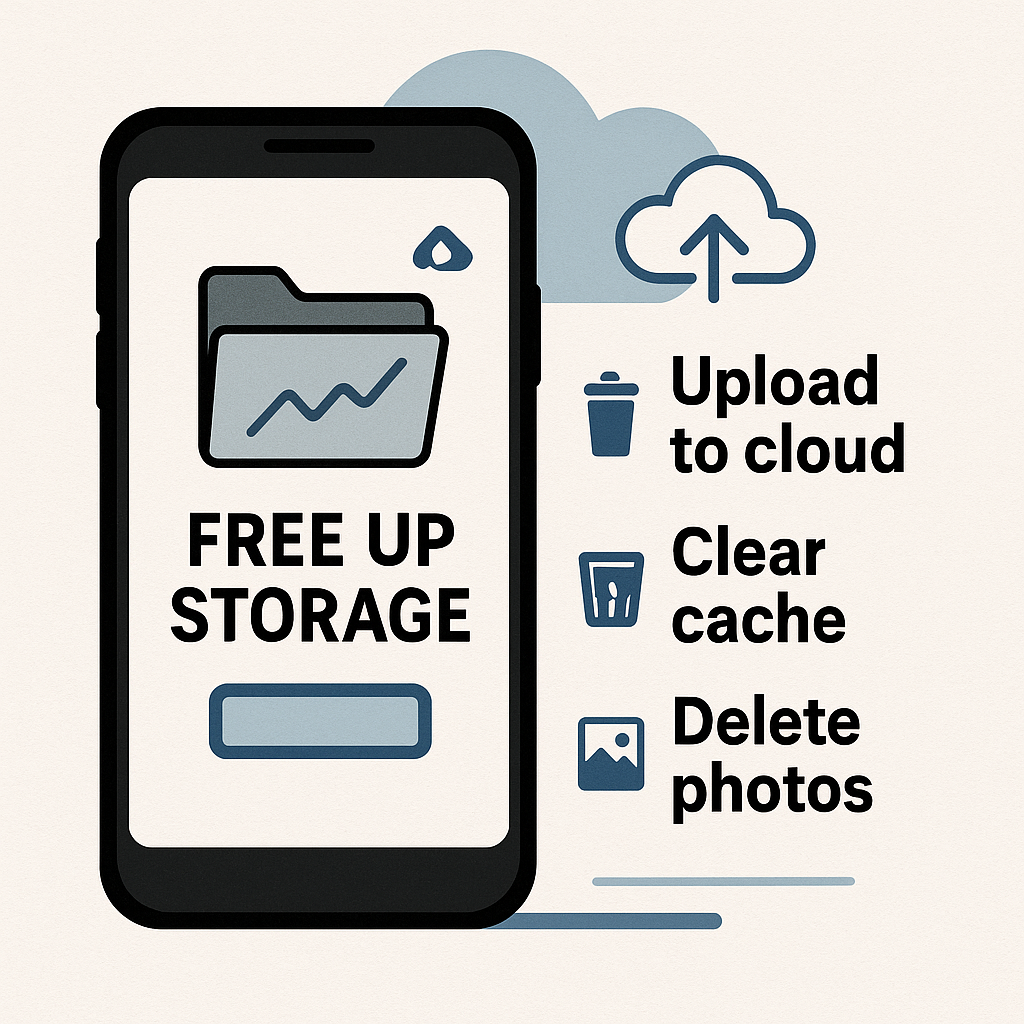 스마트폰 저장공간 팁 (클라우드, 캐시삭제, 사진정리)