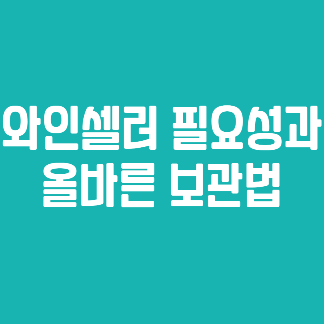 와인셀러 필요성과 올바른 보관법