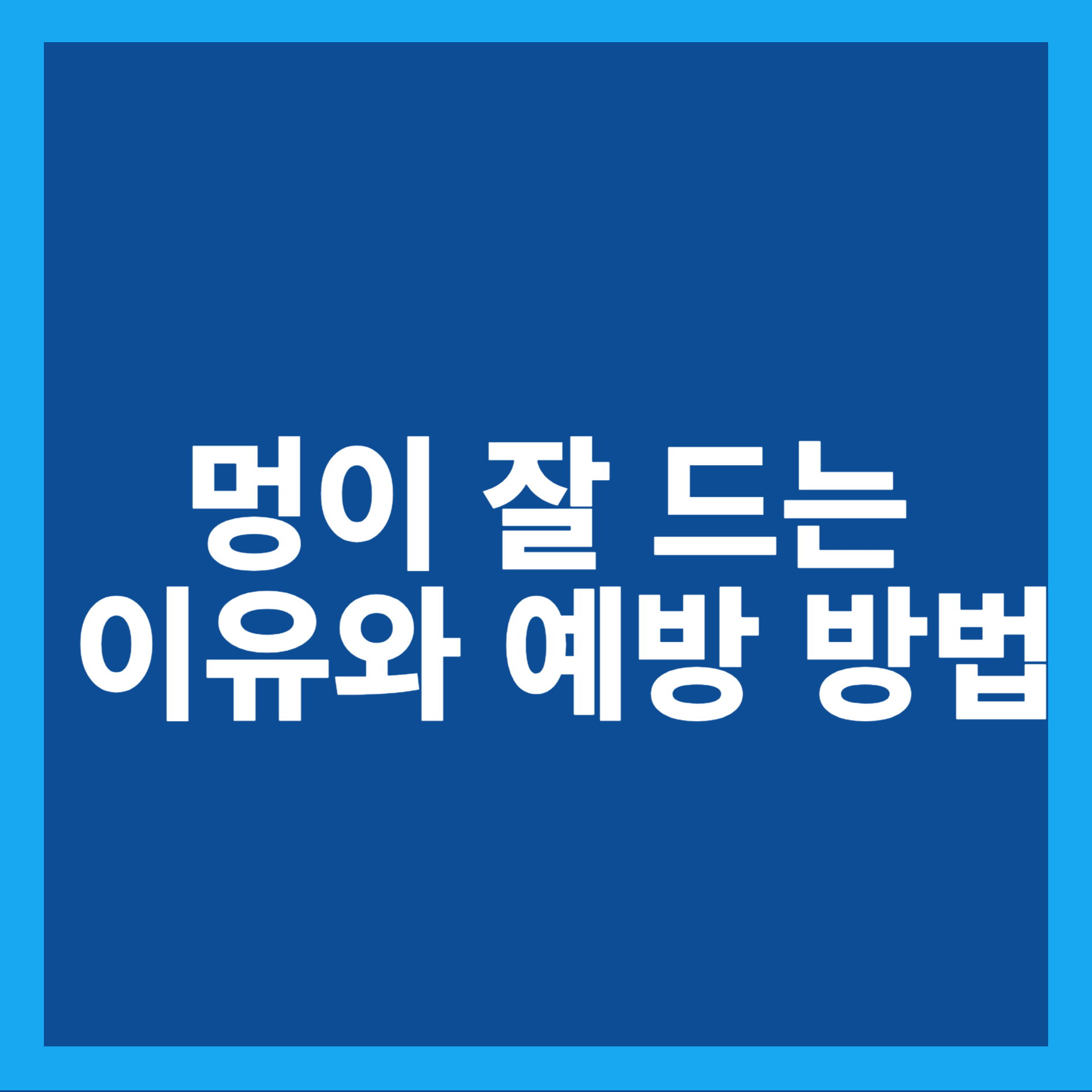 멍이 잘 드는 이유와 예방 방법