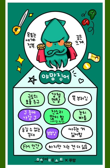 오징어테스트 MBTI의 유형