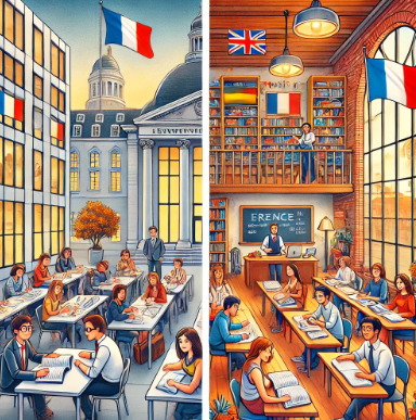 프랑스 대학 부설 어학원과 사설 어학원 비교 사진
