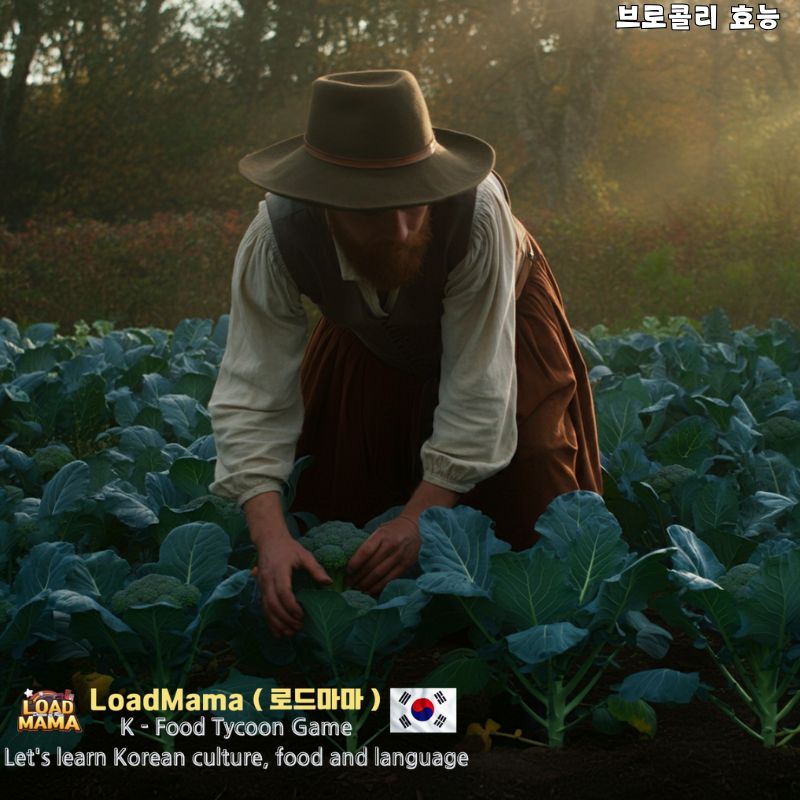 브로콜리 재배하는농부