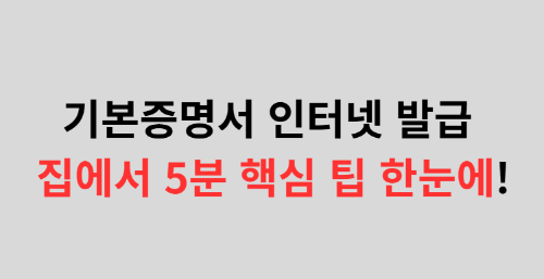 기본증명서 인터넷 발급