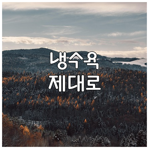 냉수욕의 모든 것: 효과 극대화, 부..