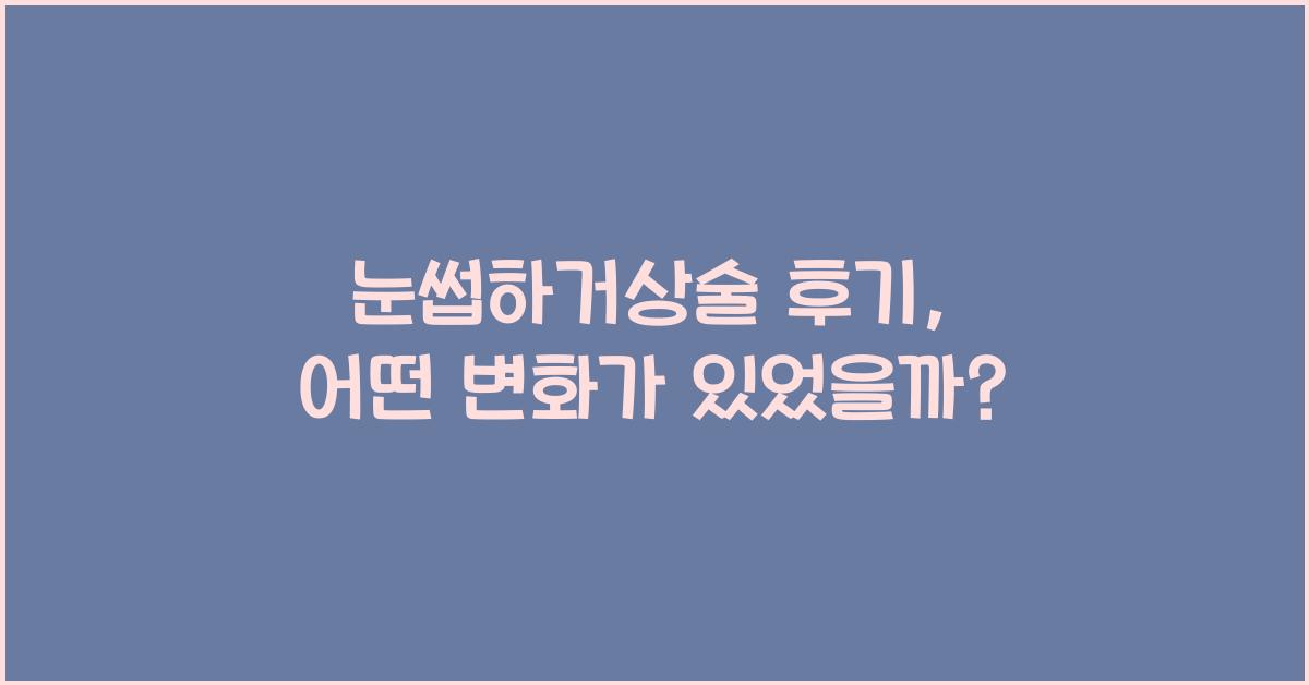 눈썹하거상술 후기