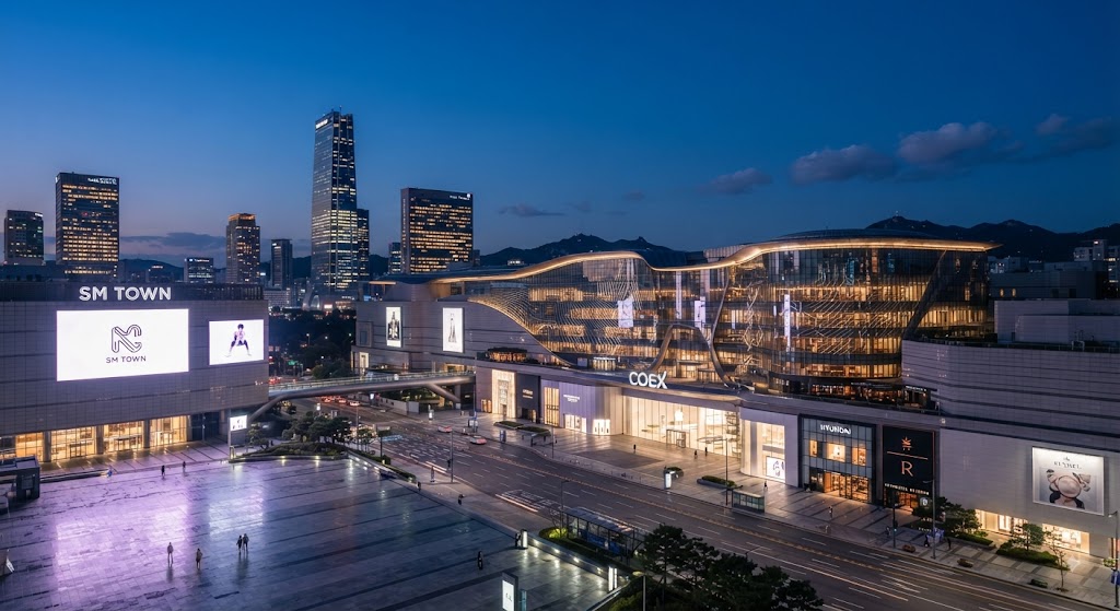 아쿠아리움 관람 후 쇼핑과 미식을 즐기기 좋은 코엑스몰의 세련된 야경