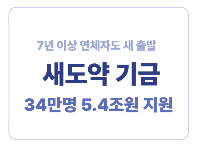 7년이상 연체자도 새출발 새도약기금 34만명 5.4조원지원에 관한 표어 이미지