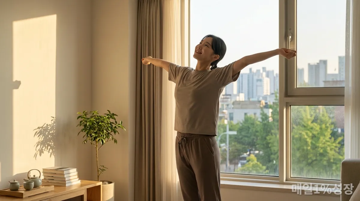 새로운 루틴으로 활기찬 하루를 시작하는 한국인