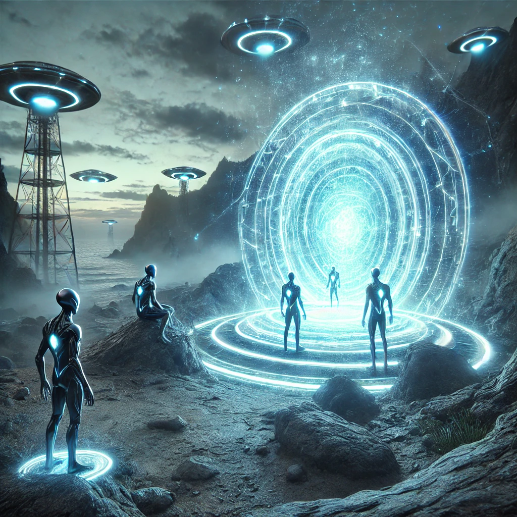 순간이동으로 자유롭게 넘나드는 외계인의 모습