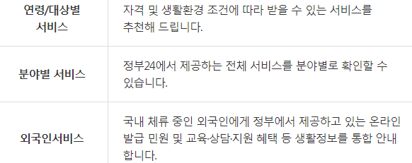 정부24시 홈페이지