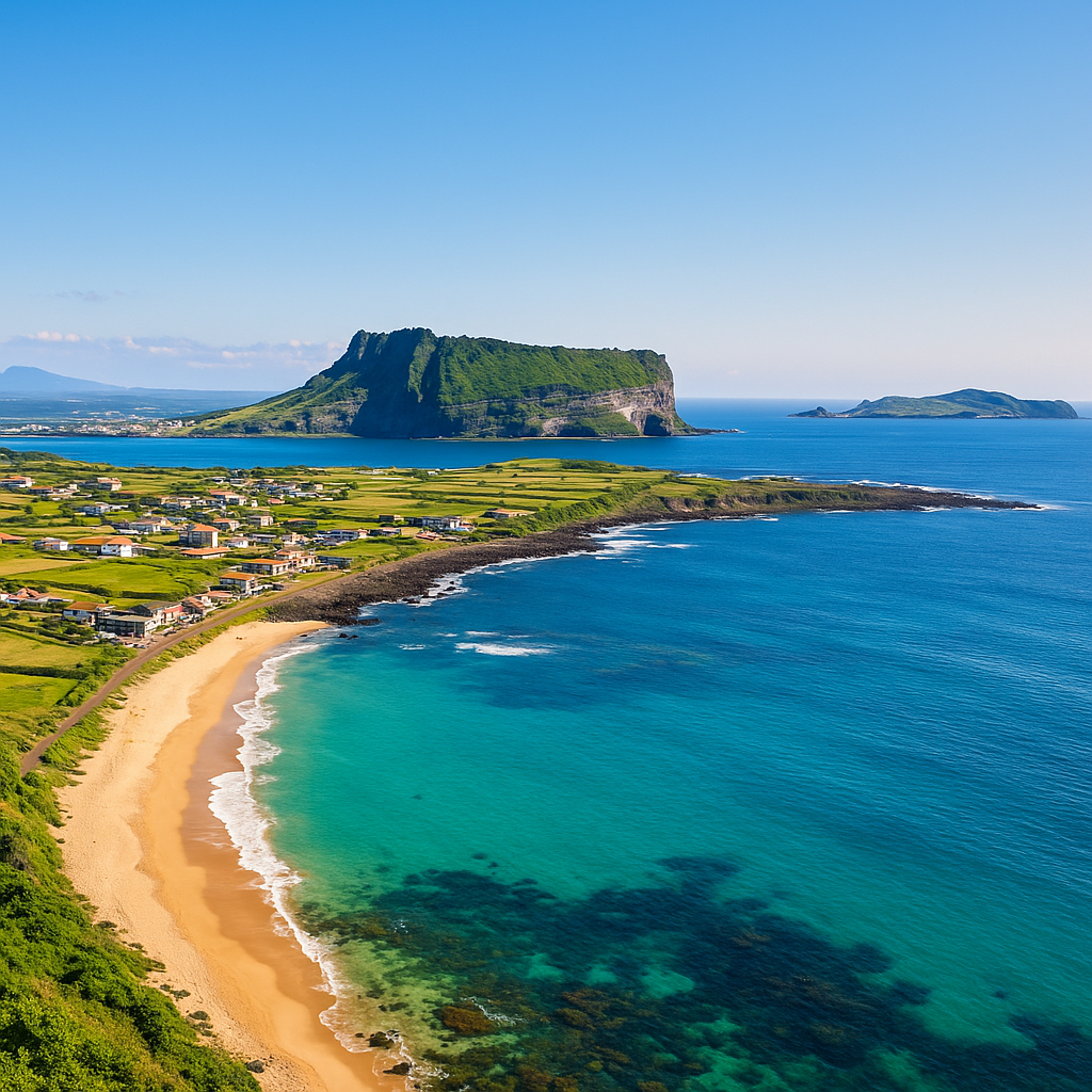 성산일출봉 일출, 우도 바다 풍경, 한적한 제주 동쪽 해안 풍경