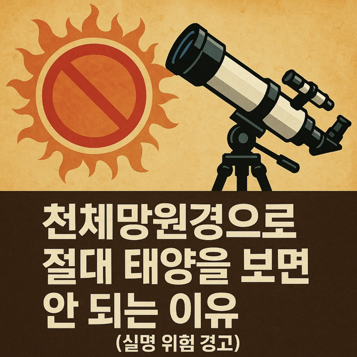 천체망원경으로 절대 태양을 보면 안 되는 이유 (실명 위험 경고)