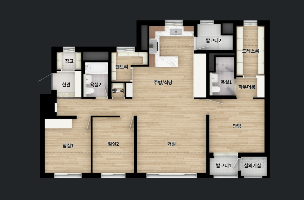 대구 수성구 범어동 대구범어아이파크 평면정보 84C