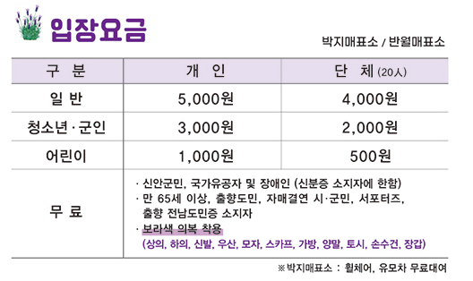 퍼플섬 라벤더 축제 입장료