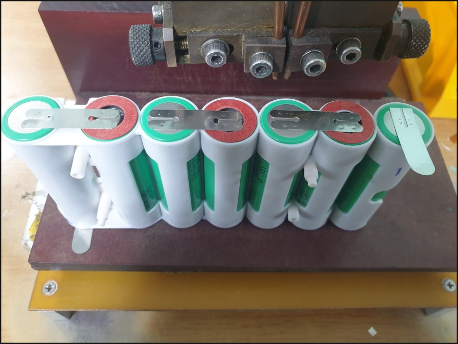 삼성 inr18650-25r 신품 셀 7개 스폿용접 작업