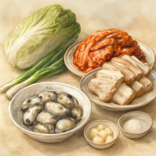 굴보쌈-재료-준비