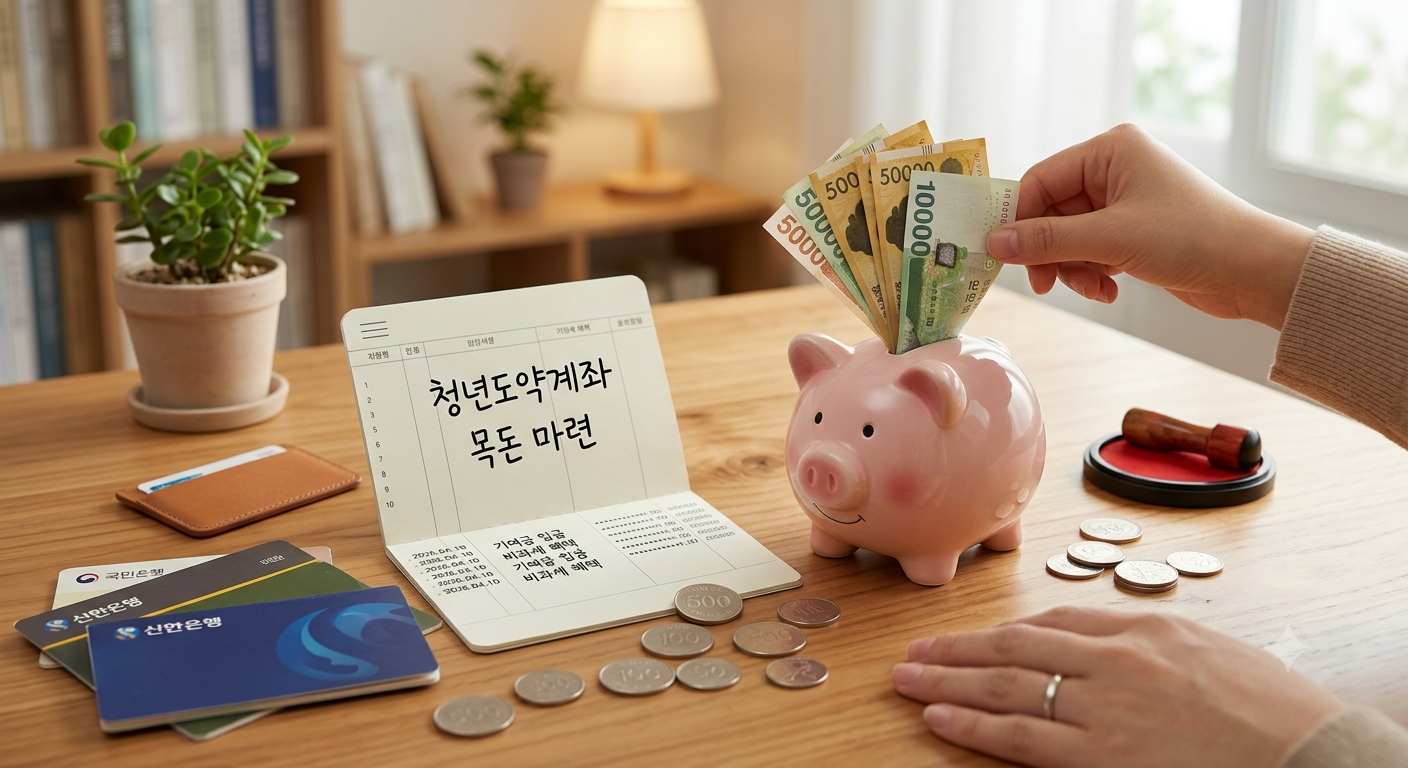 청년도약계좌 목돈 마련 및 정부기여금 저축 혜택 이미지