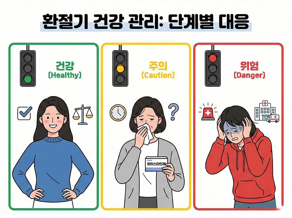 신호등비유, 코비염단계, 축농증심각도, 비염진행, 질환구분