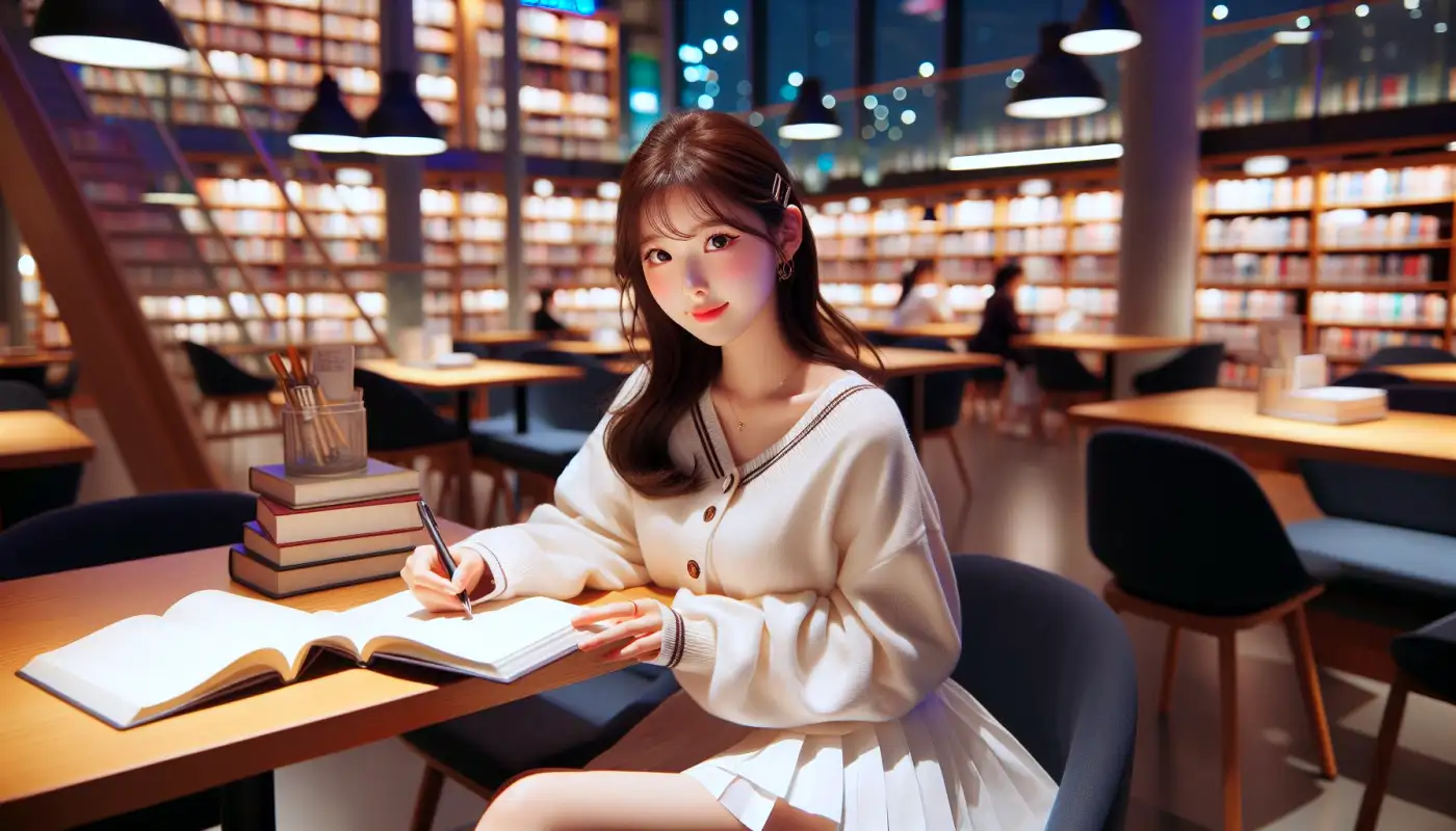 항공-자소서-작성법으로-글쓰기하는-여성의-모습