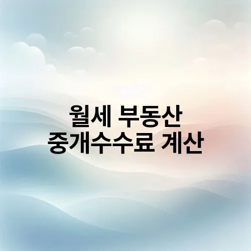 월세 부동산 중개수수료 계산
