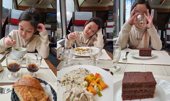 글래시어 빙하 특급에서 먹는 2코스 만찬