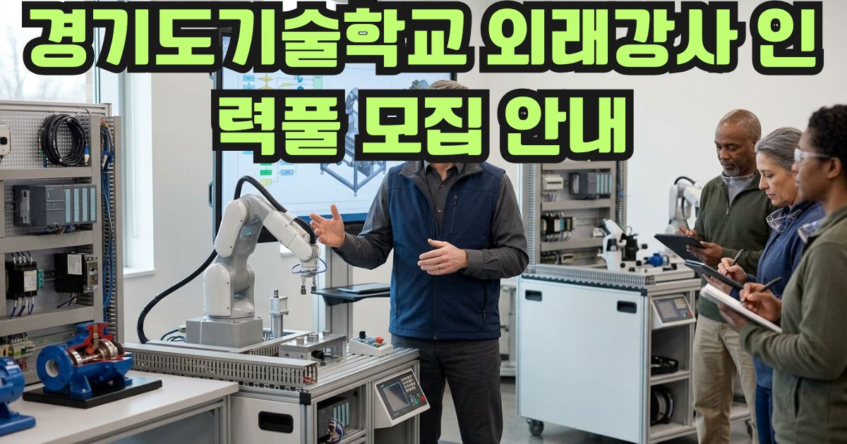 경기도기술학교 외래강사 인력풀 모집 안내