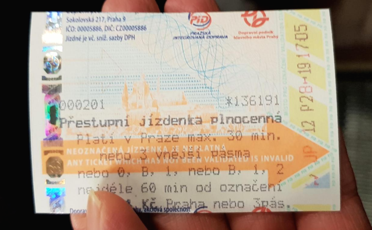 프라하 지하철 30분 유효 티켓