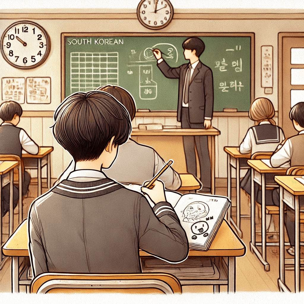 ADHD학생 수업 낙서