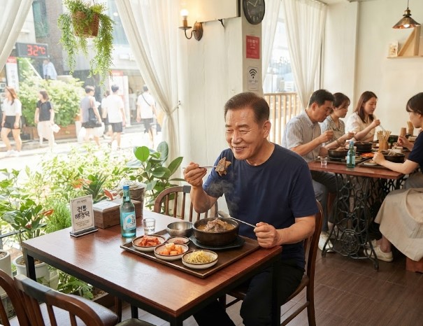 홍제동 나홀로 여행과 혼밥을 하며 즐거워 하는 남성