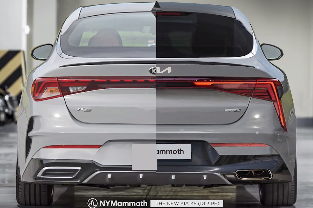 기아 'K5' (좌), 기아 'K5 페이스리프트' 예상도 (우)