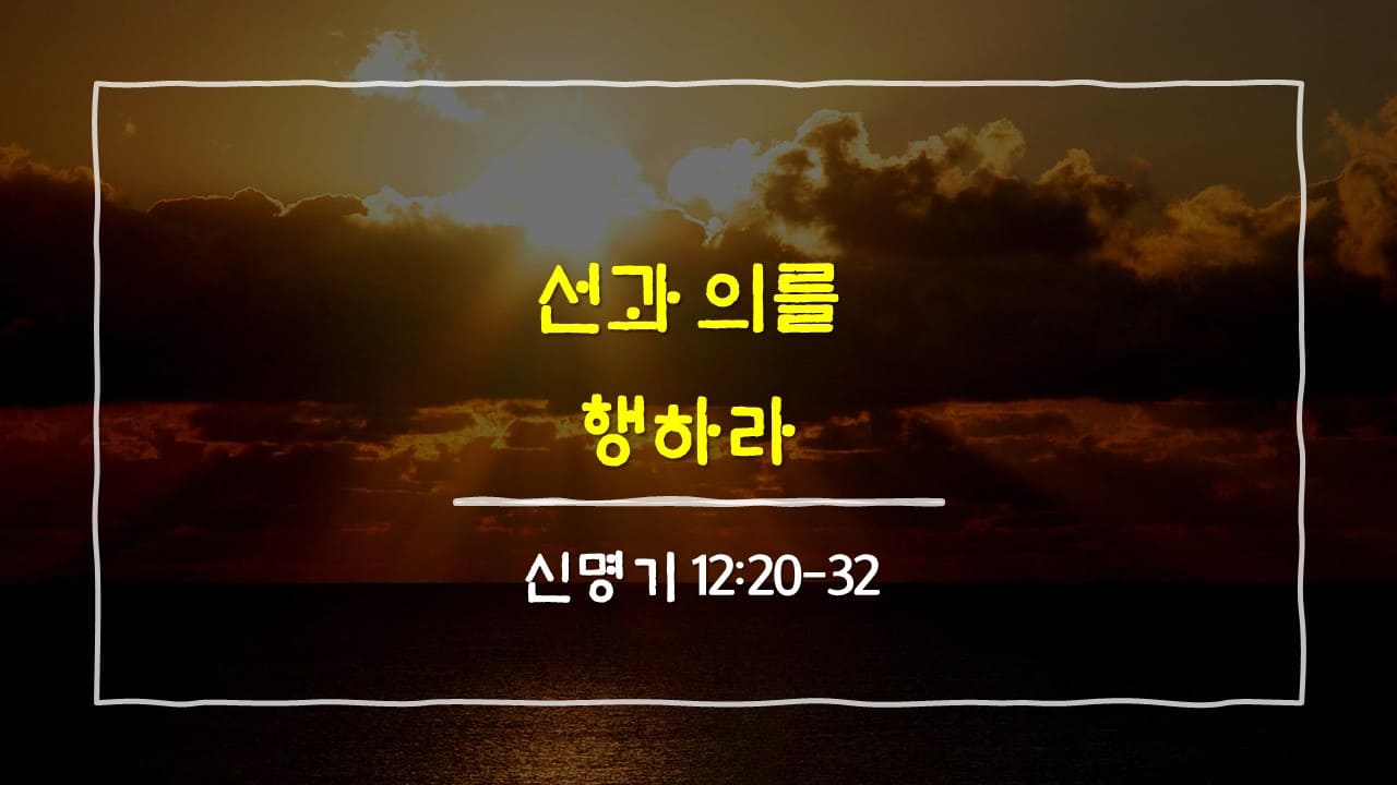신명기 12장 20절-32절&#44; 선과 의를 행하라 - 매일성경 큐티 10분 새벽설교