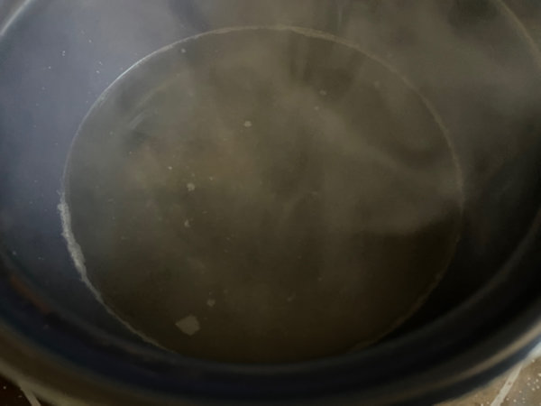 뚝배기에 계란찜 만들기, 중불 사용