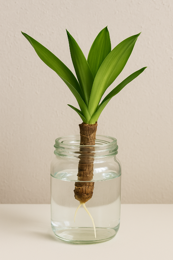 행운목 뿌리 내리는 모습